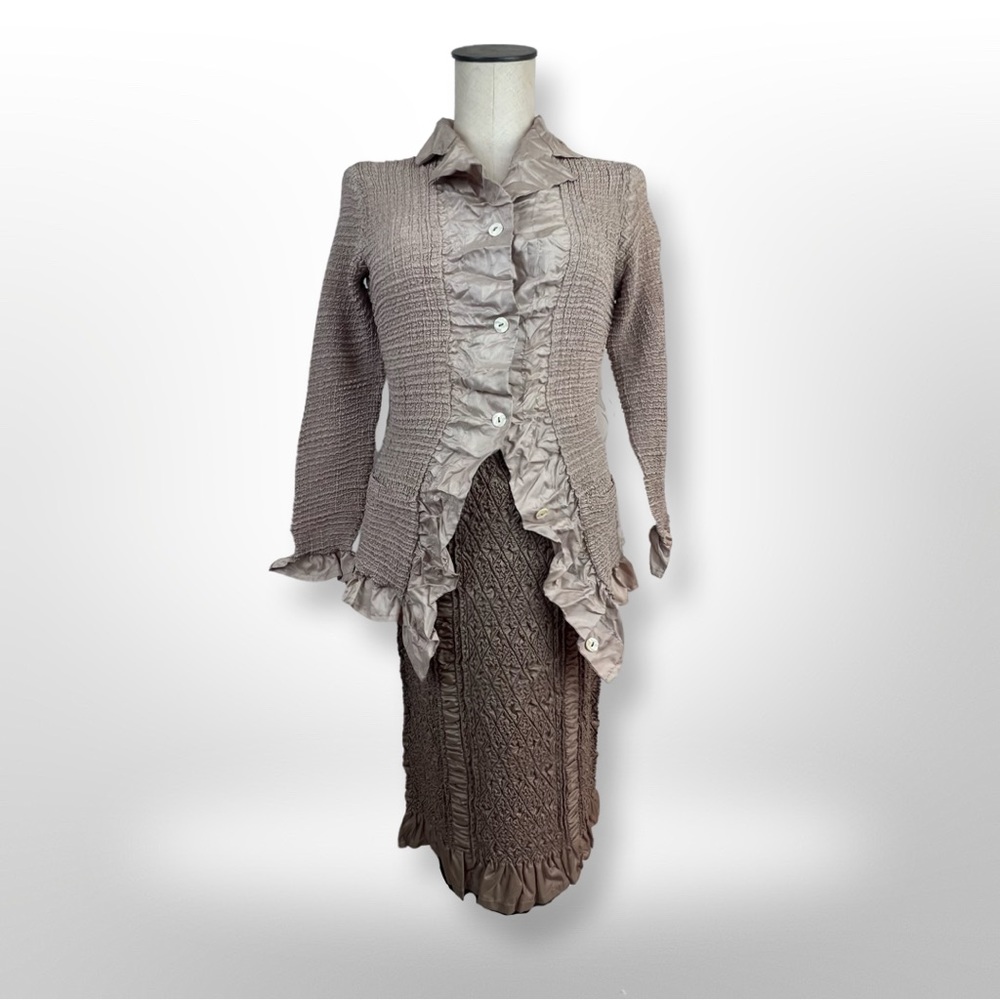Yoshiki Hishinuma 2pc Shrink Pleated Skirt Set size 1/XS